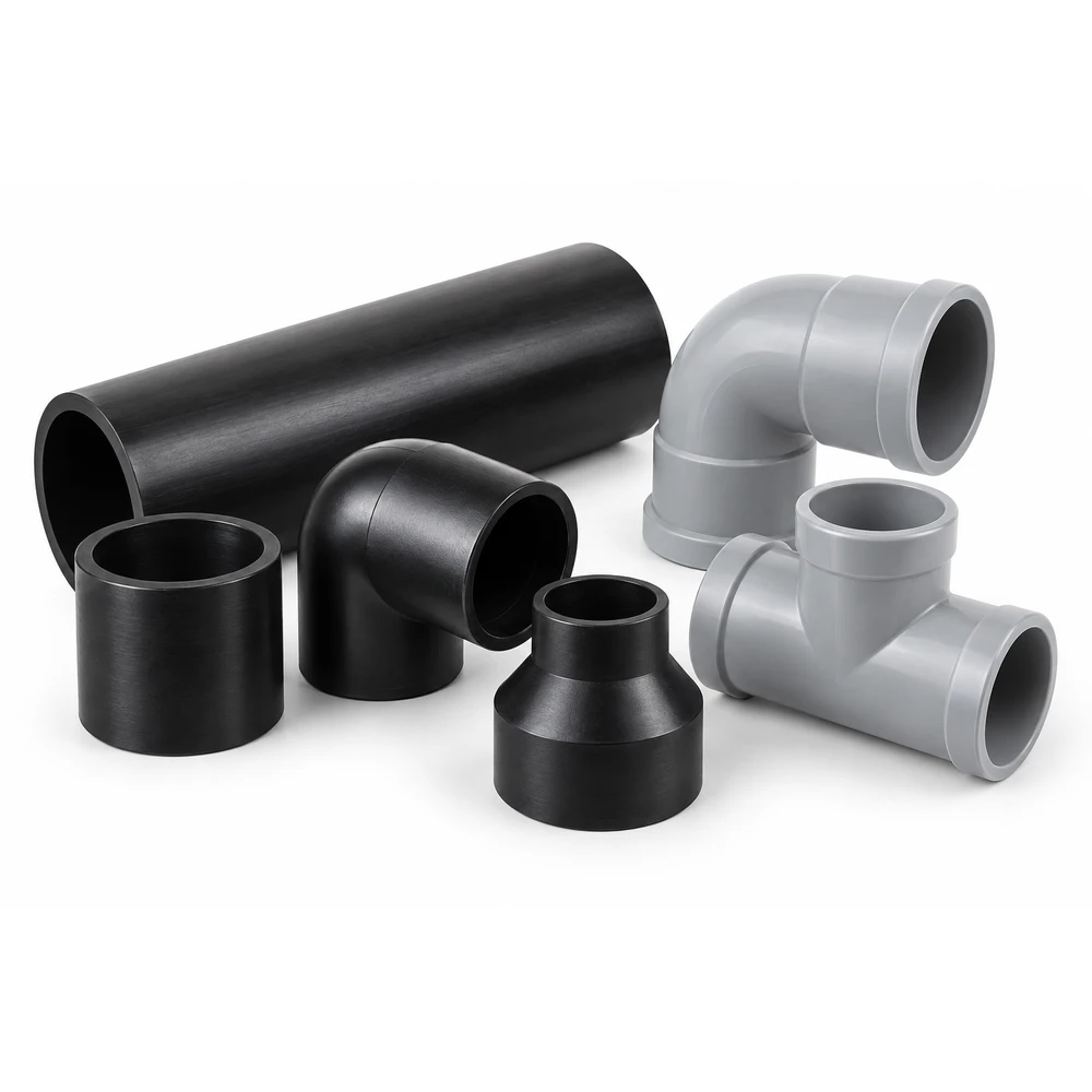 Polyethylene and polypropylene pipe and fittings
