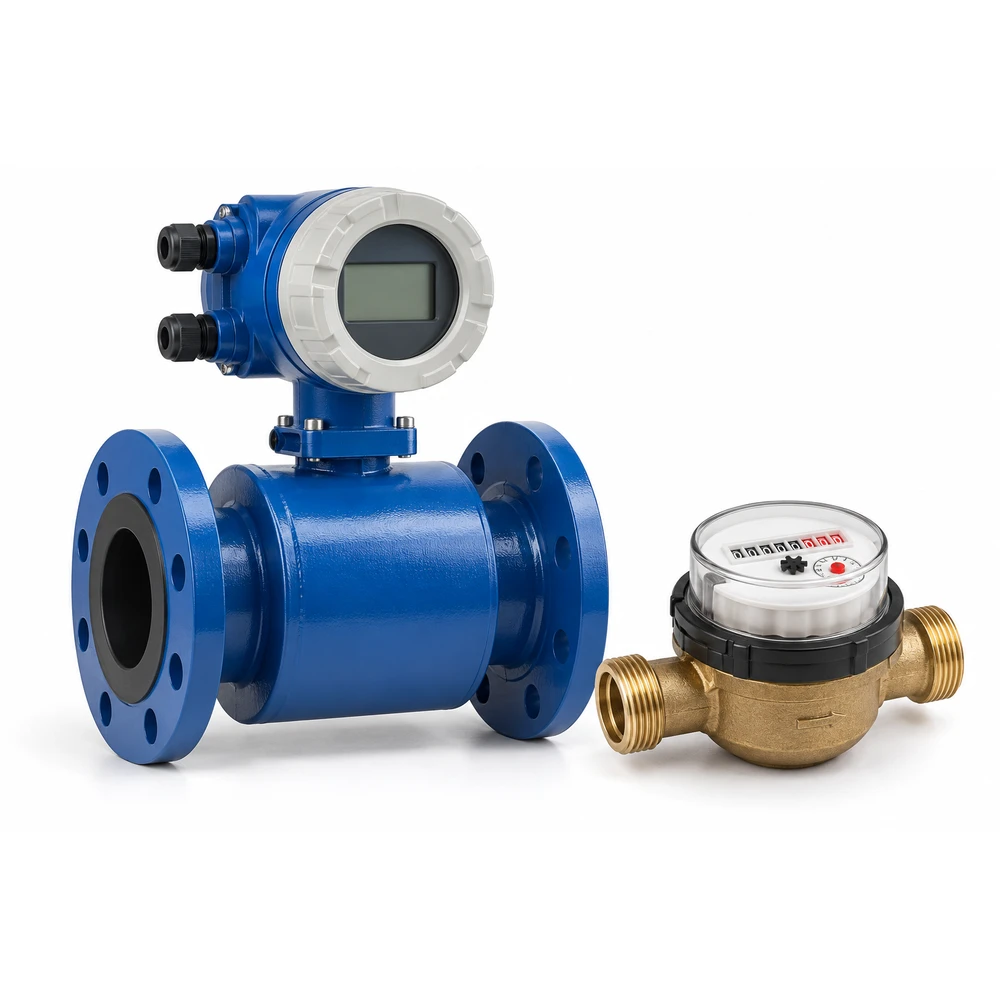 Water meters, gas meters and flowmeters