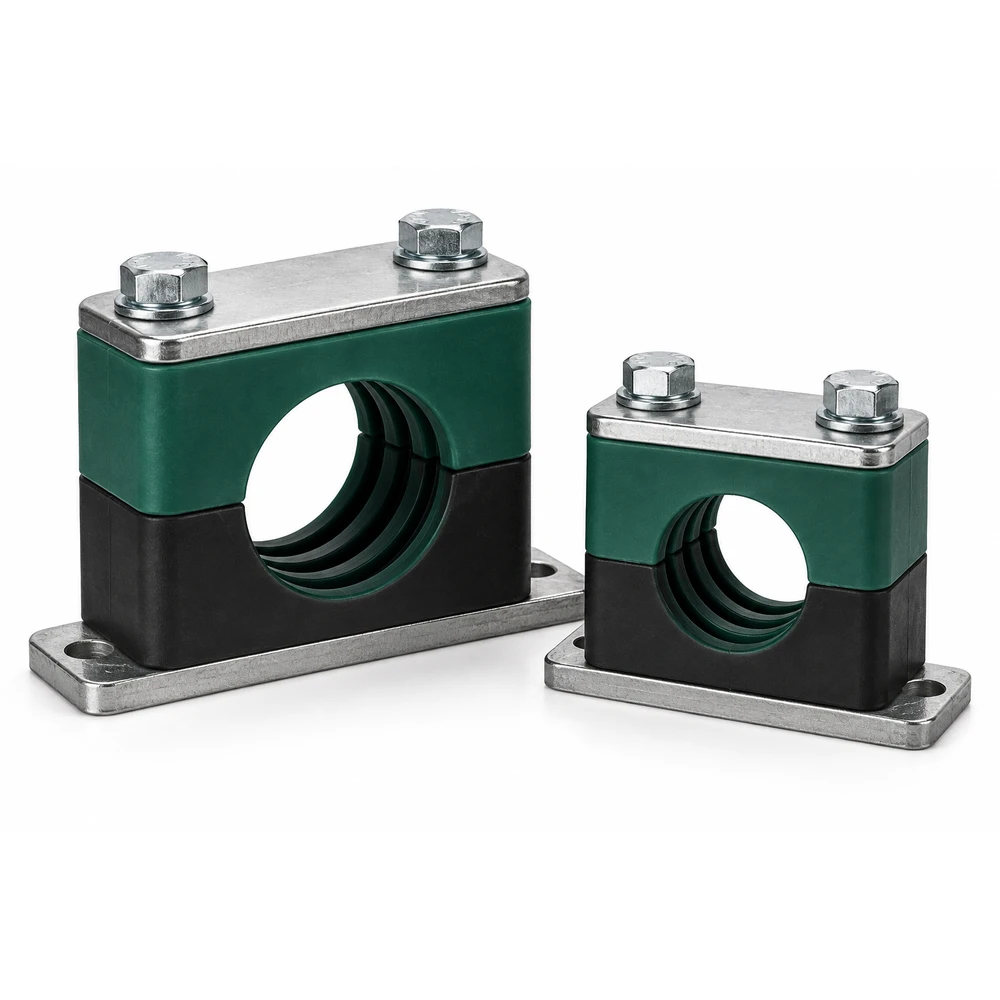Hydraulic and pneumatic pipe clamps